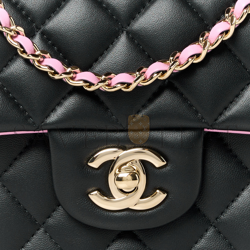 CHANEL MASTER CLASSIC SINGLE FLAP TOP HANDLE BAG QUILTED LAMBSKIN MINI (17.2*10*3.3cm)